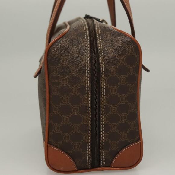 CELINE Macadam Canvas Hand Bag Pvc Leather Brown Gold - Picture 5 of 12